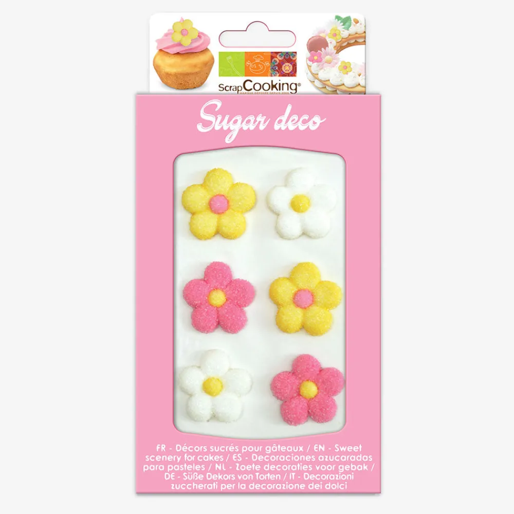 ScrapCooking 6 Toppers En Sucre Fleurs