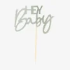 Ginger Ray 12 Toppers Hey Baby Sauge