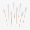 Rico Design 8 Toppers Poissons Blancs En Bois