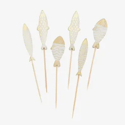 Rico Design 6 Toppers Poissons Dores En Bois