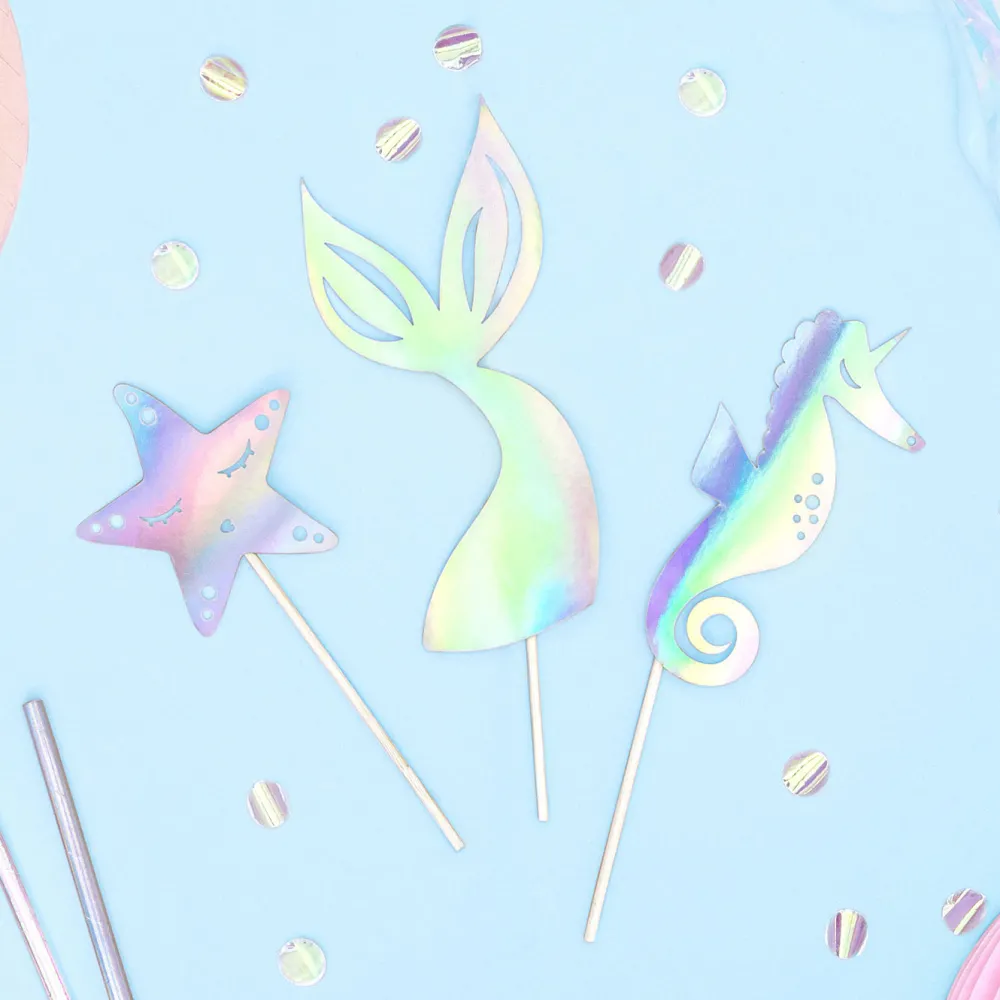 Party Deco 3 Toppers Sirene