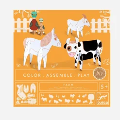 Djeco Activite Coloriage Et Assemblage : Ferme> Coloriages