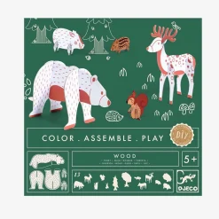 Djeco Activite Coloriage Et Assemblage : Foret