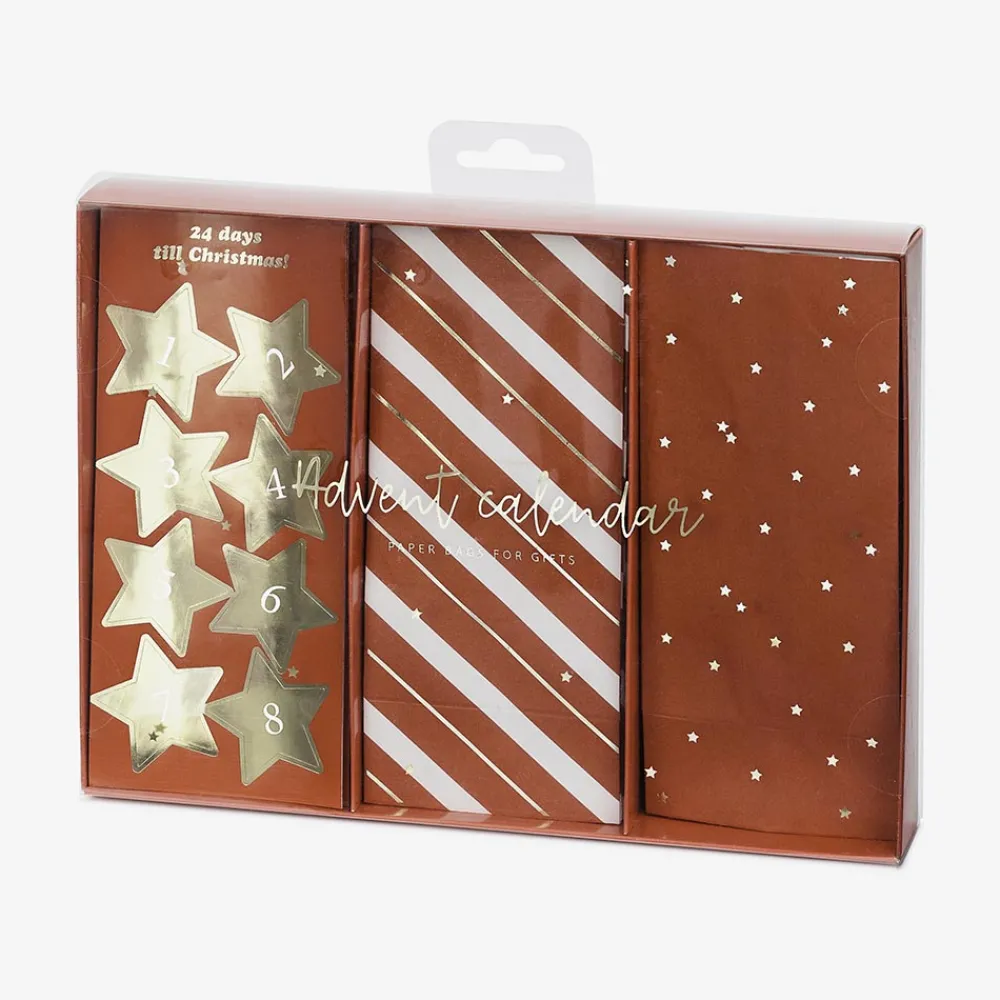 Party Deco Avent - Calendrier De L'Avent Sachets Rouge> Pochettes Cadeaux