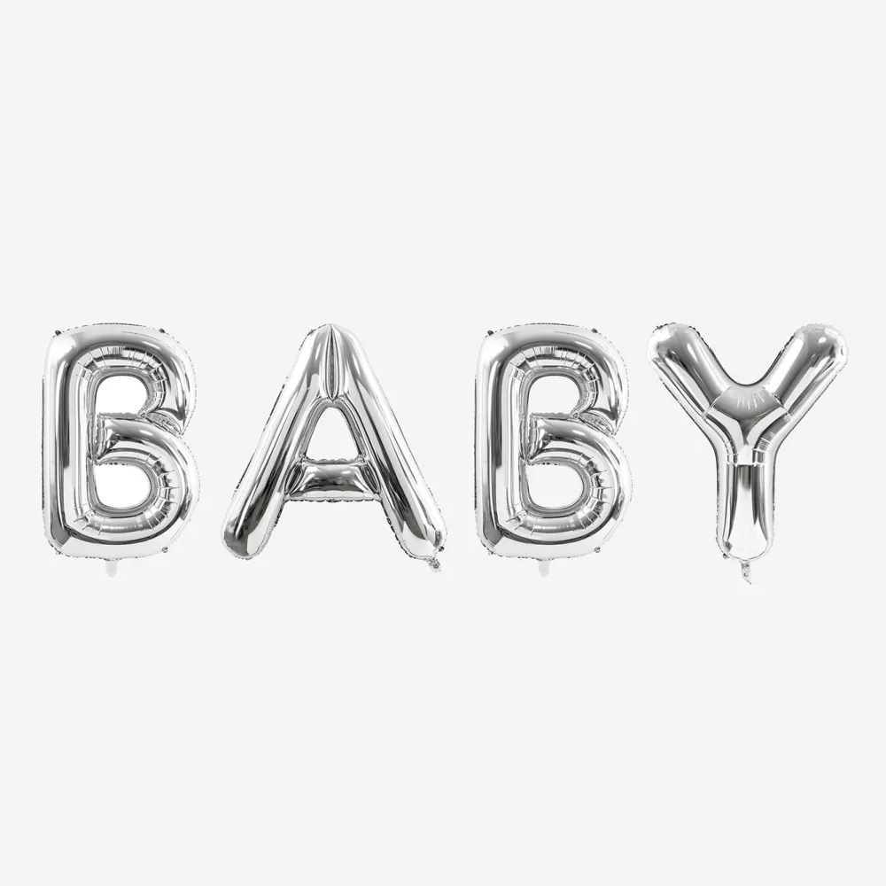 Party Deco Baby Shower - Ballon Lettre - Baby Argente> Ballons Lettre