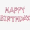 Ginger Ray Ballon Anniversaire - Happy Birthday Rose Mat> Ballons Lettre
