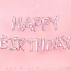 Ginger Ray Ballon Anniversaire - Happy Birthday Rose Mat> Ballons Lettre
