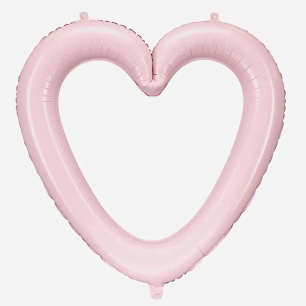 Party Deco Ballon Cadre Photo Coeur Rose> Ballons Helium À Forme