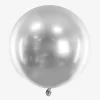 Party Deco Ballon De Baudruche : 1 Ballon Rond Chrome Argente (60Cm)> Ballons De Baudruche Unis