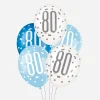 Unique Party Ballon De Baudruche : 6 Ballons 80 Ans Bleus> Ballons De Baudruche À Motif