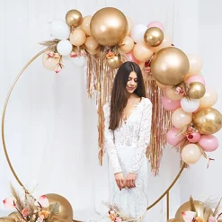Party Deco Ballon De Baudruche : 1 Ballon Rond Chrome Dore (60Cm)> Ballons De Baudruche Unis