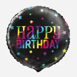 Unique Party Ballon Happy Birthday Noir Et Colore> Ballons Helium À Forme
