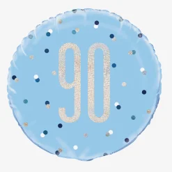 Unique Party Ballon Helium 90 Ans Bleu Et Holographique> Ballons Helium À Forme