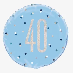 Unique Party Ballon Helium 40 Ans Bleu Et Holographique> Ballons Chiffre