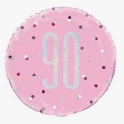 Unique Party Ballon Helium 90 Ans Rose Et Holographique> Ballons Chiffre