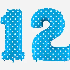 Grabo Balloons Ballon Helium Geant - Ballon Geant Chiffre Bleu A Pois Blancs> Ballons Chiffre