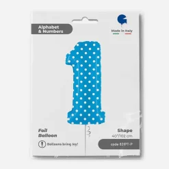 Grabo Balloons Ballon Helium Geant - Ballon Geant Chiffre Bleu A Pois Blancs> Ballons Chiffre