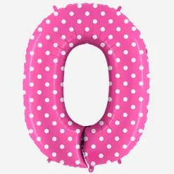 Grabo Balloons Ballon Helium Geant - Ballon Geant Chiffre Rose A Pois Blancs><noscript><img width=