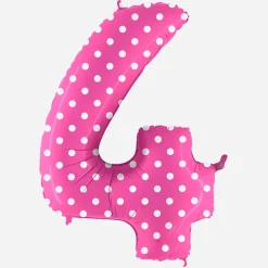 Grabo Balloons Ballon Helium Geant - Ballon Geant Chiffre Rose A Pois Blancs><noscript><img width=