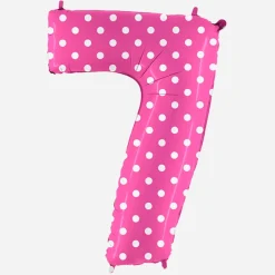 Grabo Balloons Ballon Helium Geant - Ballon Geant Chiffre Rose A Pois Blancs><noscript><img width=