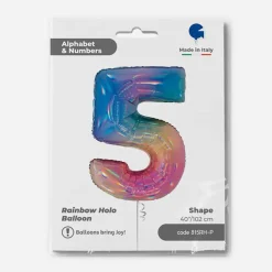 Grabo Balloons Ballon Helium Geant - Ballon Geant Chiffre Arc En Ciel> Ballons Chiffre