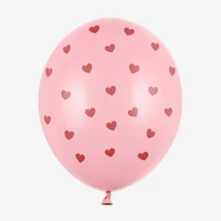 Party Deco Ballons De Baudruche : 6 Ballons Roses Coeurs Rouges> Ballons De Baudruche À Motif