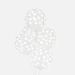 My Little Day Ballons De Baudruche : 5 Ballons Imprimes Confettis Blancs> Ballons De Baudruche À Motif