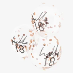 Ginger Ray Ballons De Baudruche : 5 Ballons Confettis 18 Ans Rose Gold> Ballons De Baudruche À Motif