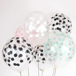 My Little Day Ballons De Baudruche : 5 Ballons Imprimes Confettis Noirs> Ballons De Baudruche À Motif
