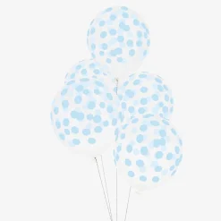 My Little Day Ballons De Baudruche : 5 Ballons Imprimes Confettis Bleu Clair> Ballons De Baudruche À Motif
