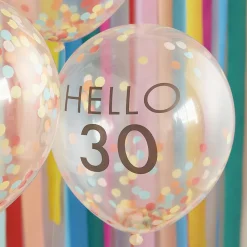 Ginger Ray Ballons De Baudruche : 5 Ballons Confettis 30 Ans><noscript><img width=