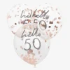 Ginger Ray Ballons De Baudruche : 5 Ballons Confettis 50 Ans Rose Gold> Ballons De Baudruche À Motif