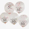Ginger Ray Ballons De Baudruche : 5 Ballons Confettis 50 Ans> Ballons De Baudruche À Motif