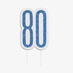 Unique Party Bougie 80 Ans Bleue