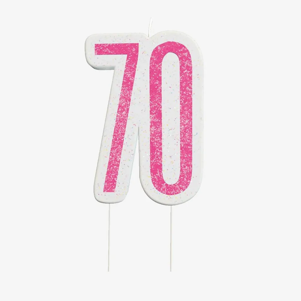 Unique Party Bougie 70 Ans Rose