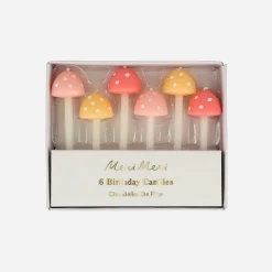 Meri Meri Bougie Anniversaire : 6 Bougies Champignon