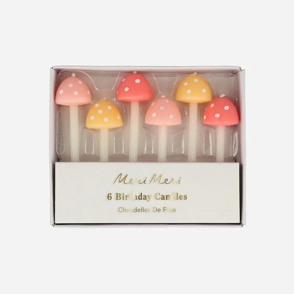 Meri Meri Bougie Anniversaire : 6 Bougies Champignon