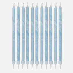 Ginger Ray Bougie Anniversaire : 12 Bougies Bleu Marbre