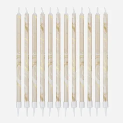 Ginger Ray Bougie Anniversaire : 12 Bougies Dore Marbre