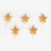 Rico Design Bougie Anniversaire : 5 Bougies Etoiles Dorees