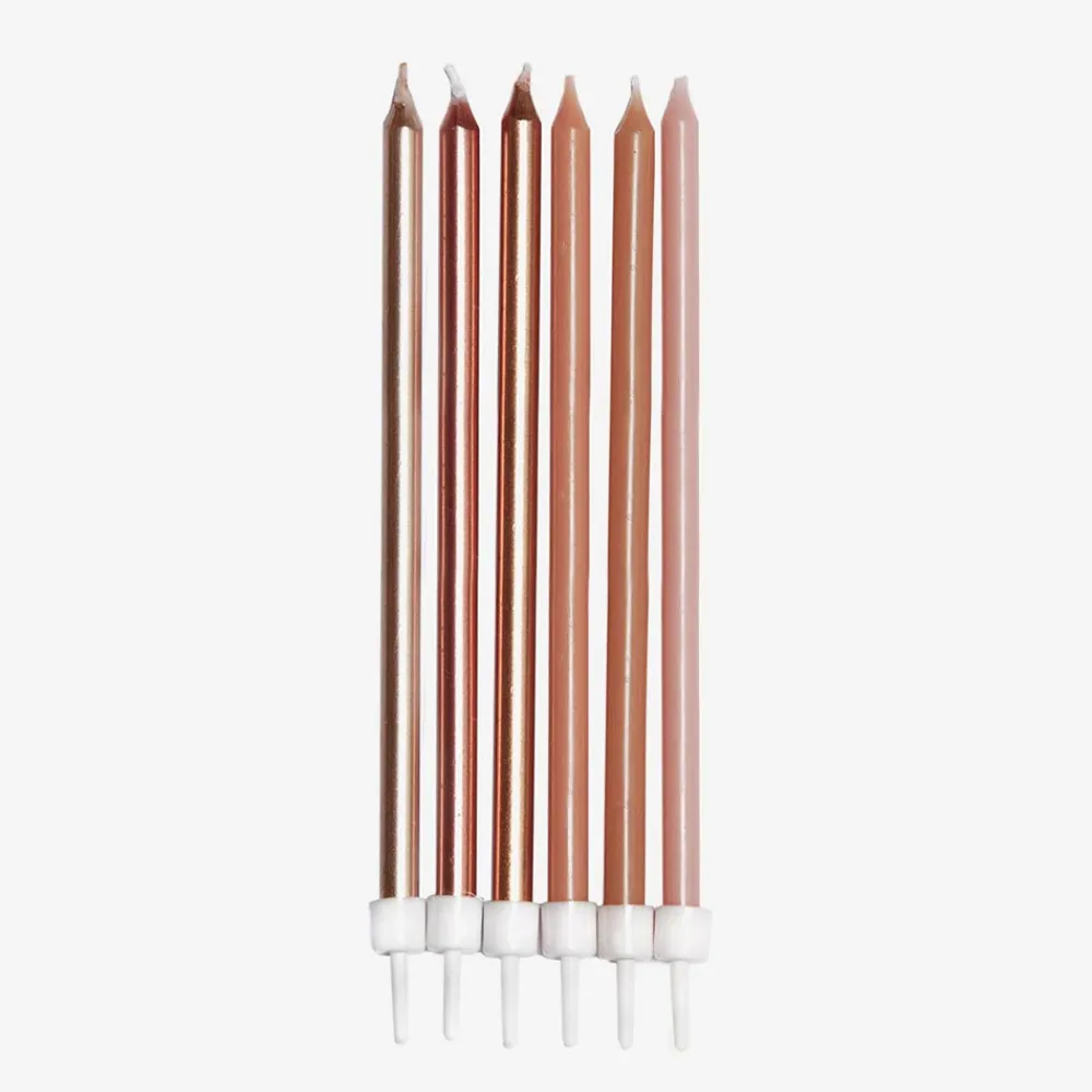 Creative Party Bougie Anniversaire : 16 Grandes Bougies Degrade Rose Gold