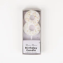 Meri Meri Bougie Anniversaire : Bougie Chiffre 8 Blanc