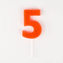 Meri Meri Bougie Anniversaire : Chiffre 5 Corail