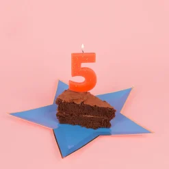 Meri Meri Bougie Anniversaire : Chiffre 5 Corail