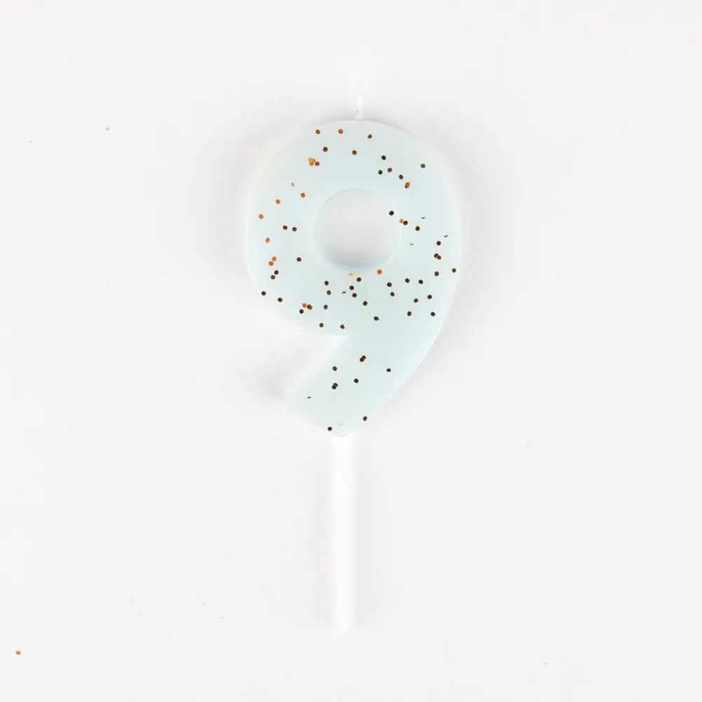 Meri Meri Bougie Anniversaire : Chiffre 9 Bleu