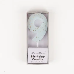 Meri Meri Bougie Anniversaire : Chiffre 9 Bleu