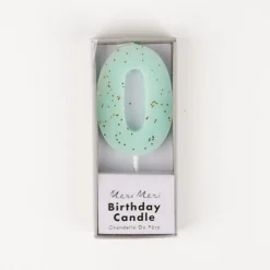 Meri Meri Bougie Anniversaire : Chiffre 0 Aqua