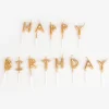 Rico Design Bougie Anniversaire Happy Birthday Dore