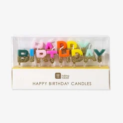 TalkingTables Bougie Anniversaire Happy Birthday Arc-En-Ciel
