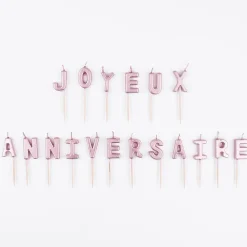 Arty Fêtes Factory Bougie Anniversaire Joyeux Anniversaire Rose Gold